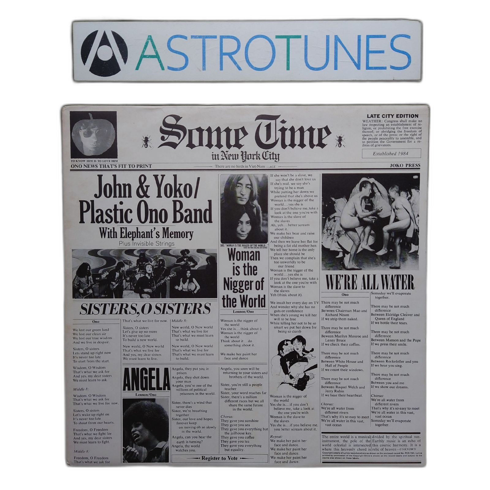 Western Music 1972 John Yoko Plastic Ono Band 2 Lp Some Time In New York City: