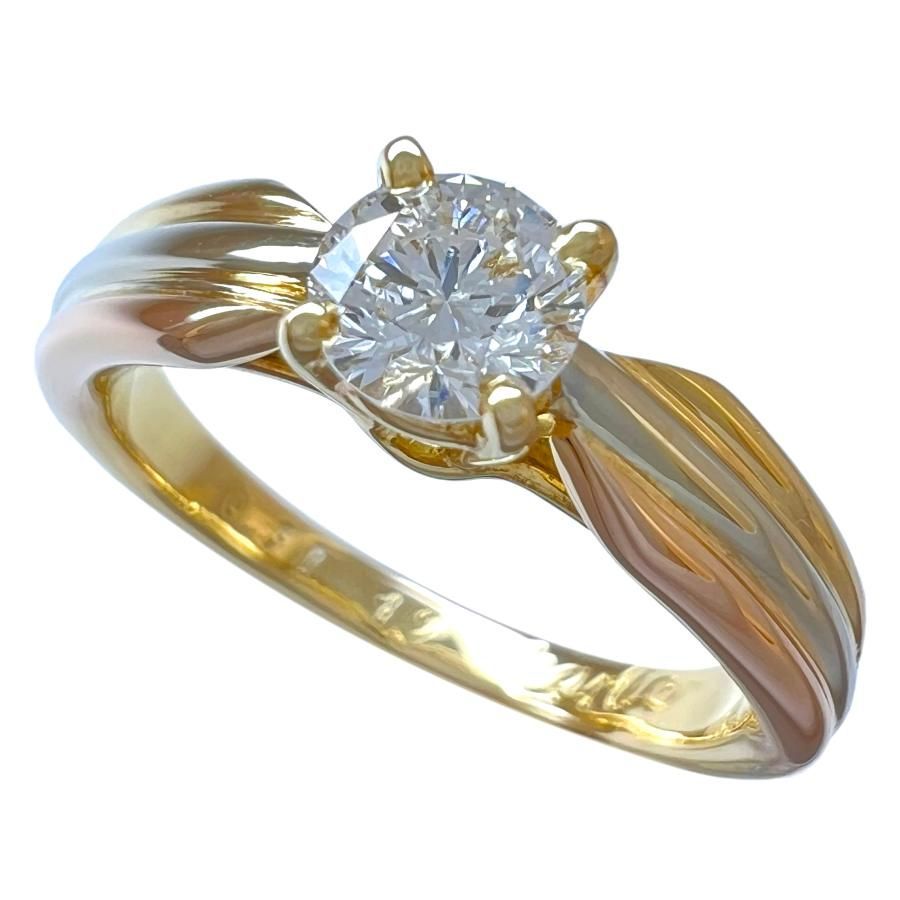 Cartier Ring 0.31Ct 750 K18 Yg Pg Wg 3 49