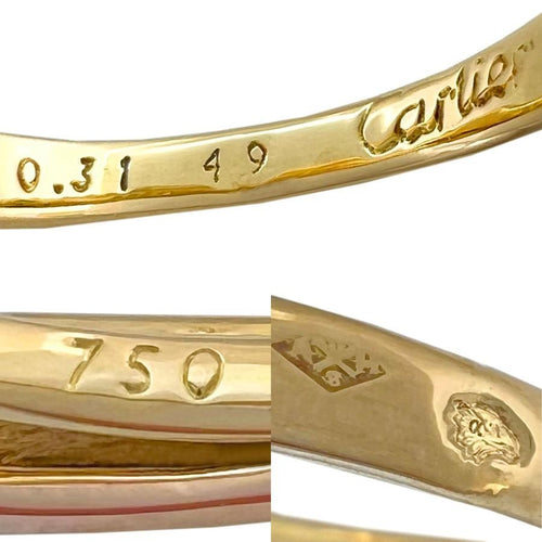 Cartier Ring 0.31Ct 750 K18 Yg Pg Wg 3 49