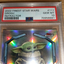 Topps Star Wars 2022 Grogu Refractor Psa 10