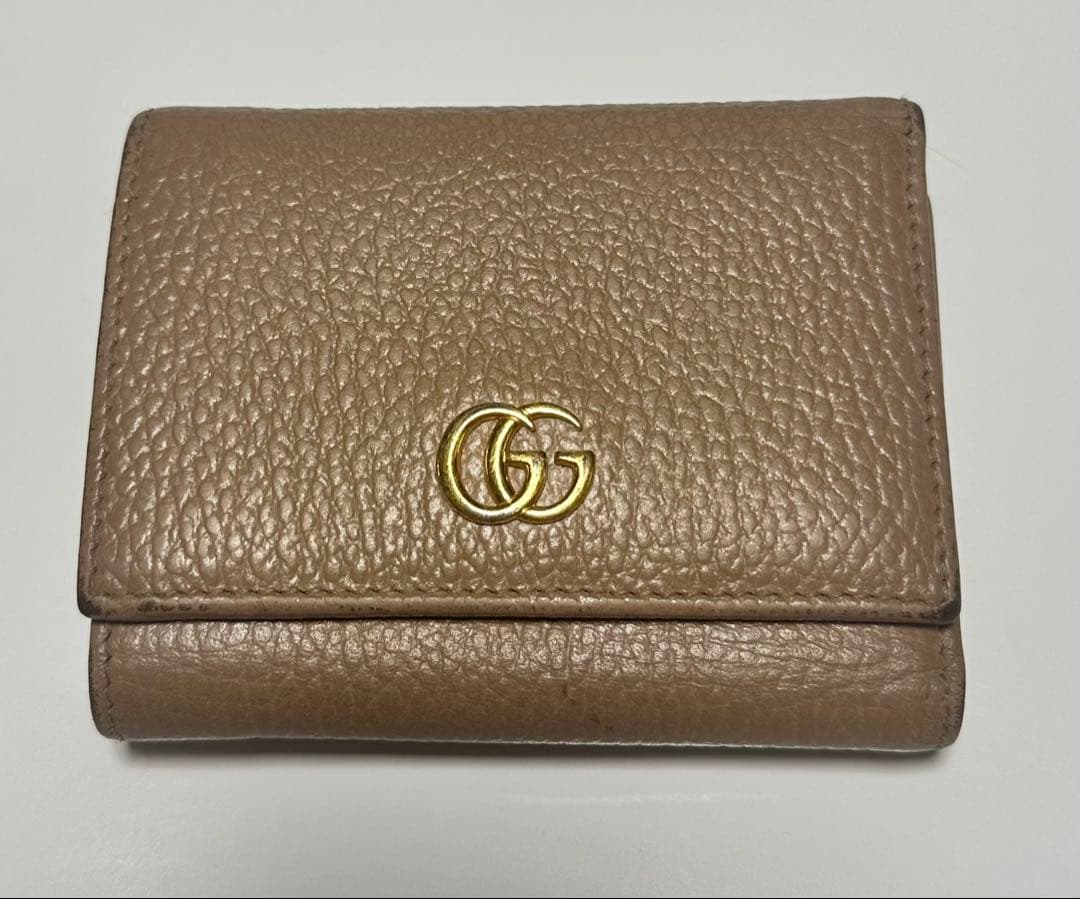 Gucci Trifold Wallets Petite Marmont Porcelain Rose