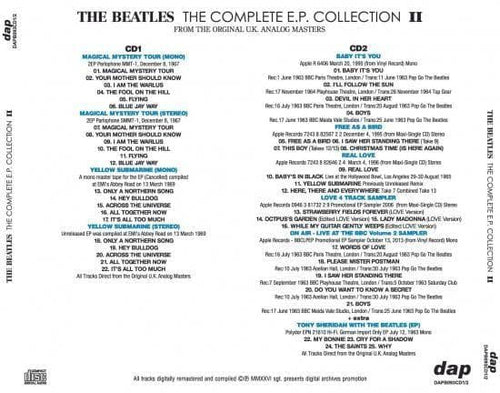 Western Music The Beatles Complete E.P. I Ii 4Cd