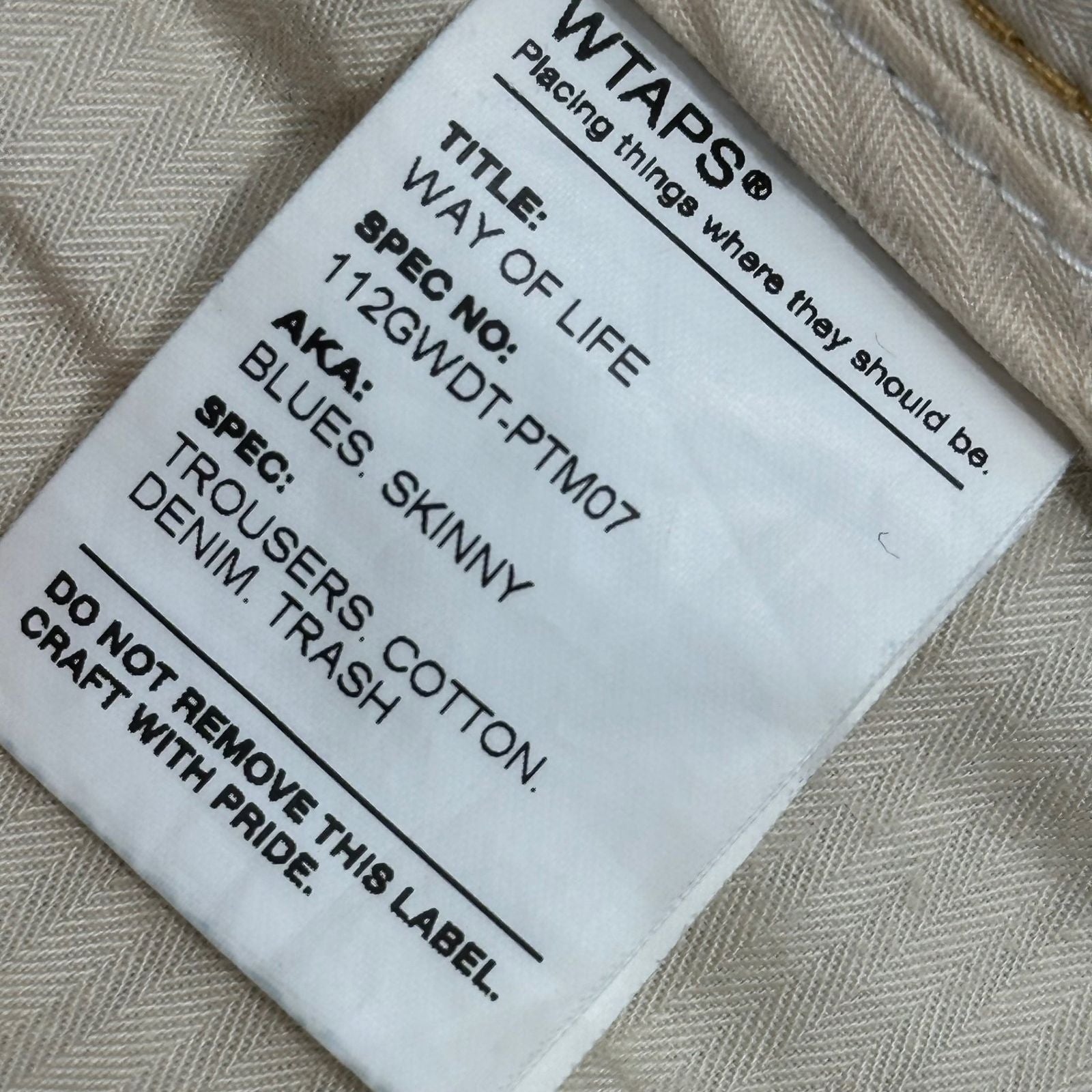 Wtaps Others 11Aw Blues Skinny Trousers Cotton Denim Trash 112Gwdt-Ptm07 M