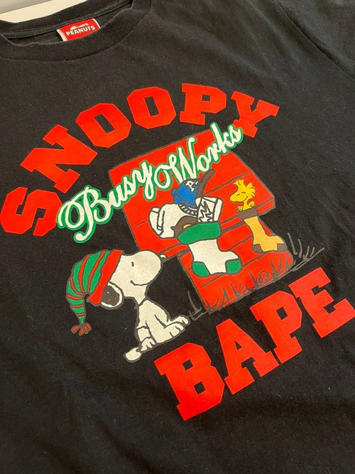 A Bathing Ape T -Shirt Peanuts Bape Present Snoopy 1A73110908 L 101Mt-5526
