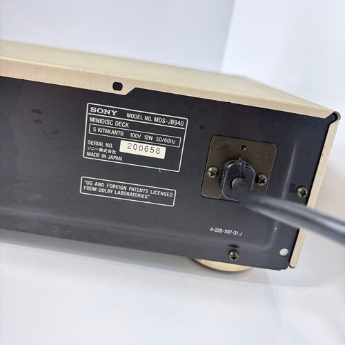 Sony Cd, Md Cassette Decks Mds-Jb940