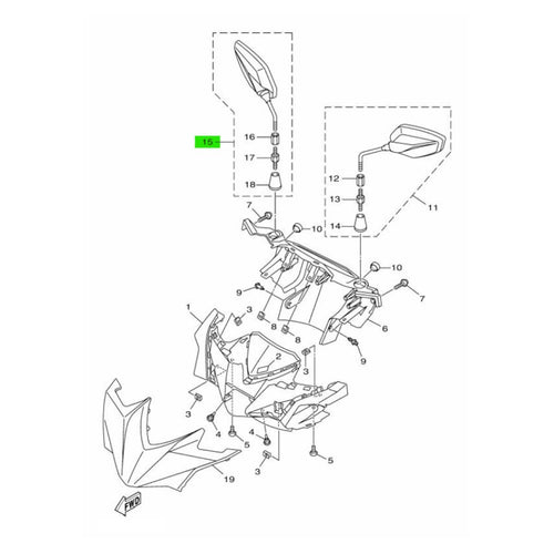 Yamaha Motor Mirror 7 X Cygnus Dr2-F6290-00