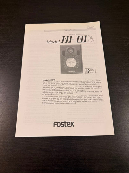 Fostex Studio Monitor Speakers Nf01A