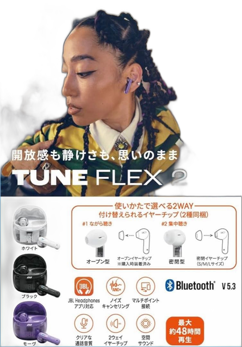 Jbl Wireless Earphone Jbltuneflex 2 /Jbltflex2Gblk