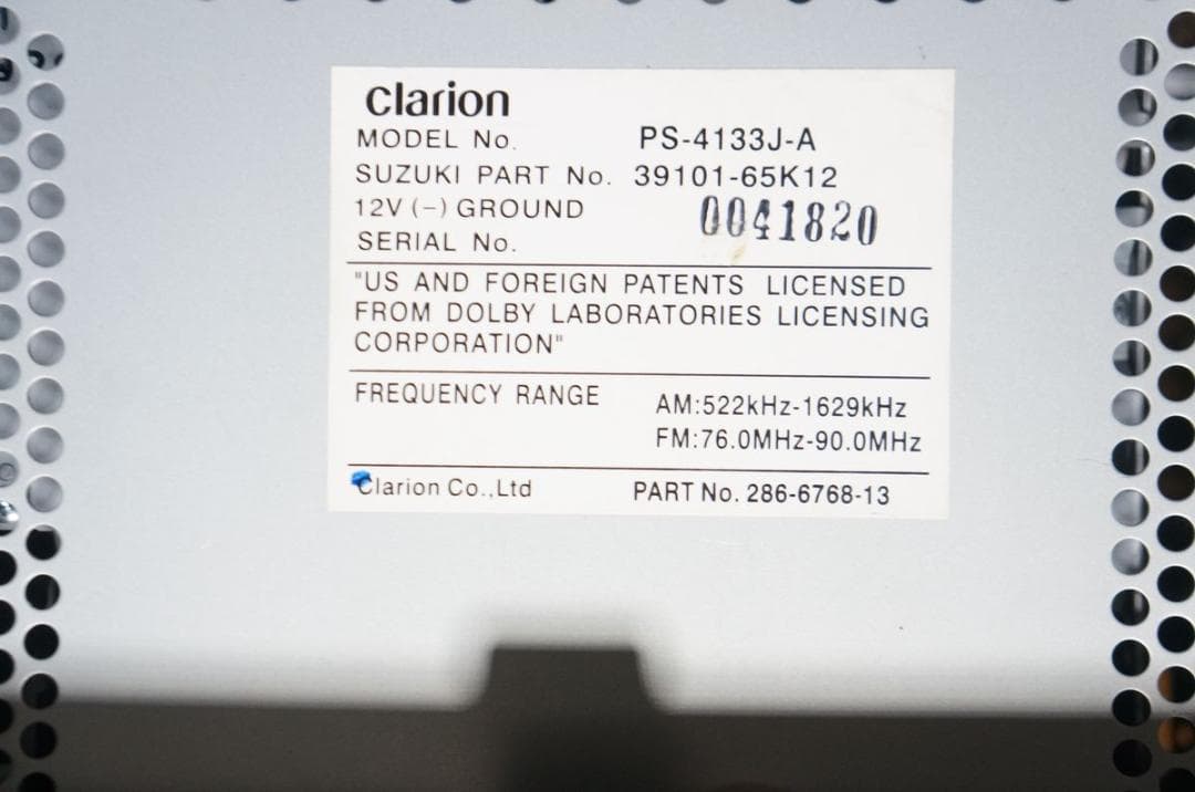 Other Clarion Ps-4133J-A R 39101 65K12