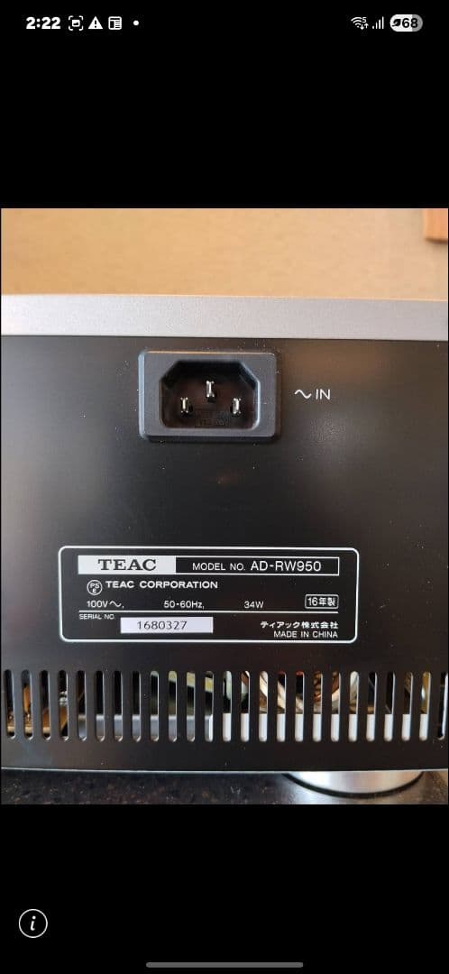 Cd Md Cassette Deck Teac Ad-Rw950