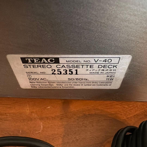 Teac Cd, Md Cassette Decks V-40