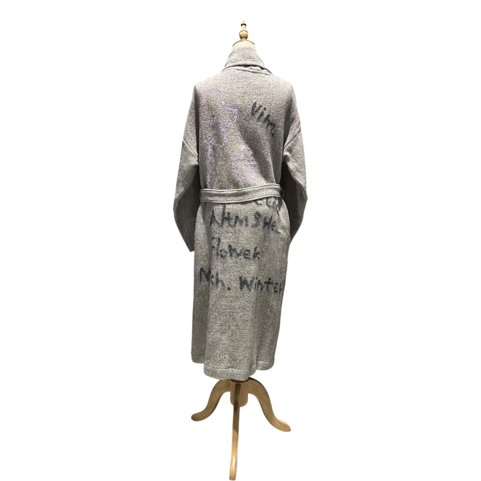 Dries Van Noten Peacort Wool Coat 1998Aw Viburnum Memorial Graphic Gown Free