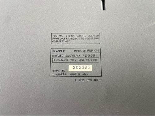 Sony Multitrack Recorders Mdm-X4 Md
