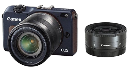 Digital Slr Canon Eos M2 Ef-M18-55Mm F3.5-5.6 Is Stm Ef-M22Mm F2 Eosm2Bl-Wlk