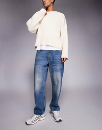 A Bathing Ape Others Aape By Loose Fit Denim Jeans In Vintage Wash Mblu