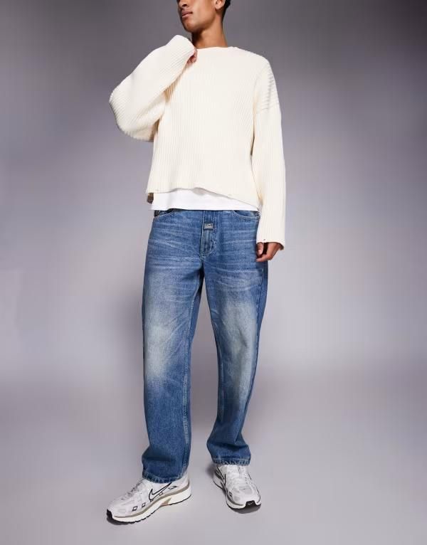 A Bathing Ape Others Aape By Loose Fit Denim Jeans In Vintage Wash Mblu