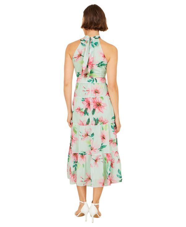 Yumi Kim Long Sleeves, Three Quarter Sleeve Womens Floral Halter Neck Midi