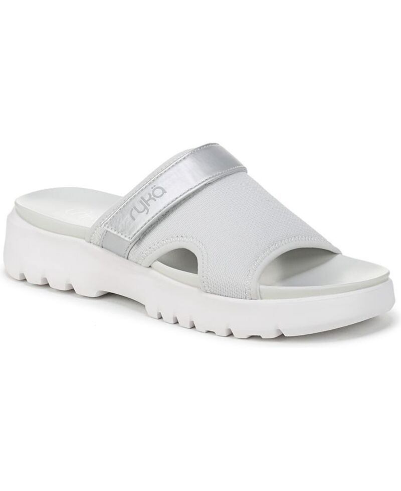 Sandals Ryka Womens Brilliant Sport Slide Oyster Grey Mesh Fabric