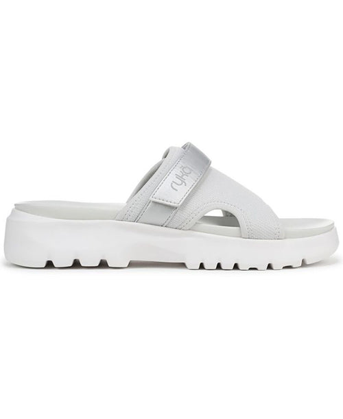 Sandals Ryka Womens Brilliant Sport Slide Oyster Grey Mesh Fabric
