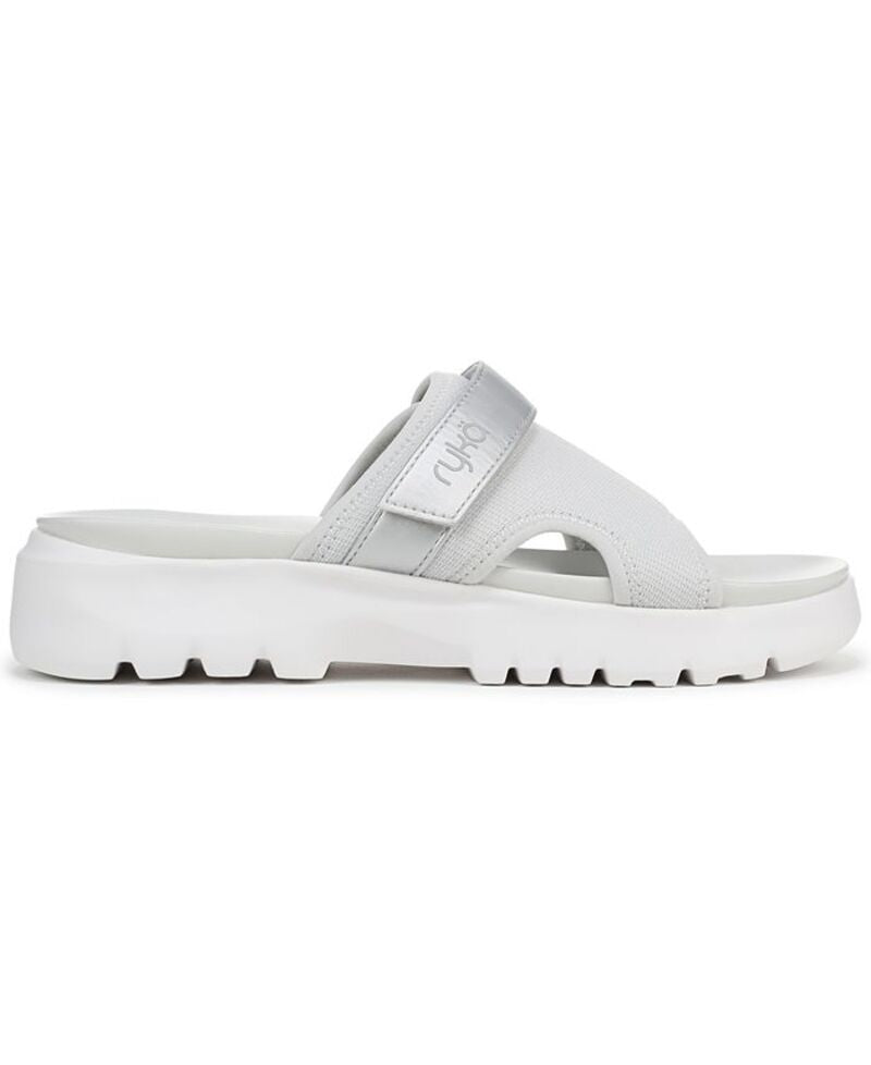 Sandals Ryka Womens Brilliant Sport Slide Oyster Grey Mesh Fabric