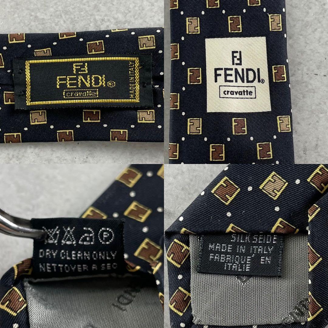 Fendi Ties A Tie Zucca Ff Logo Silk Black