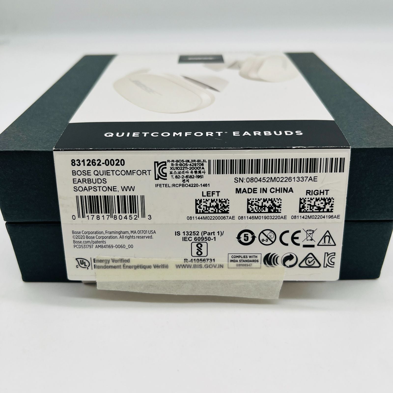 Bose Wireless Earphone Quietcomfort Earbuds Bluetooth 6 +12 831262-0020