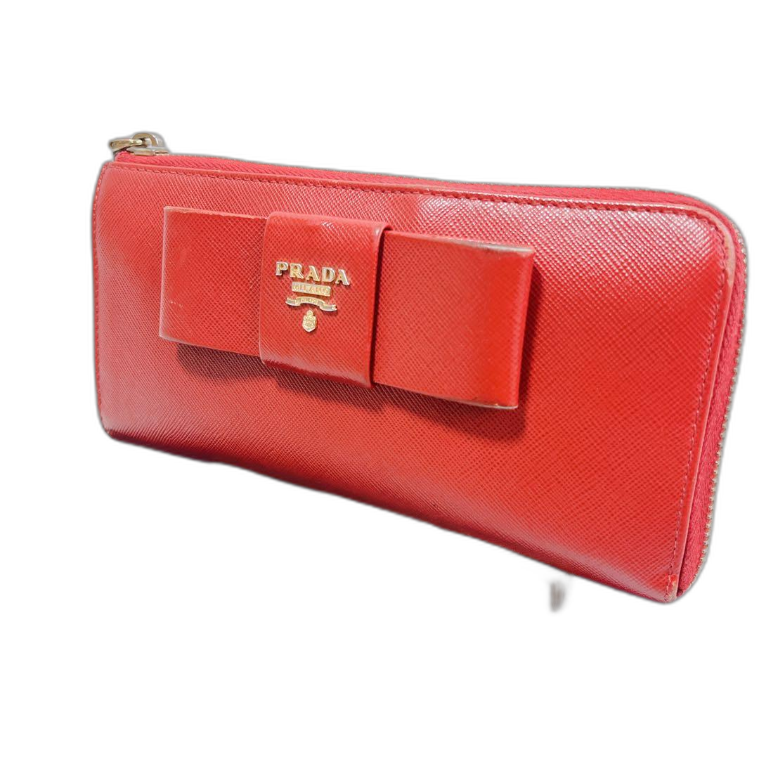 Prada Long Wallet L Red