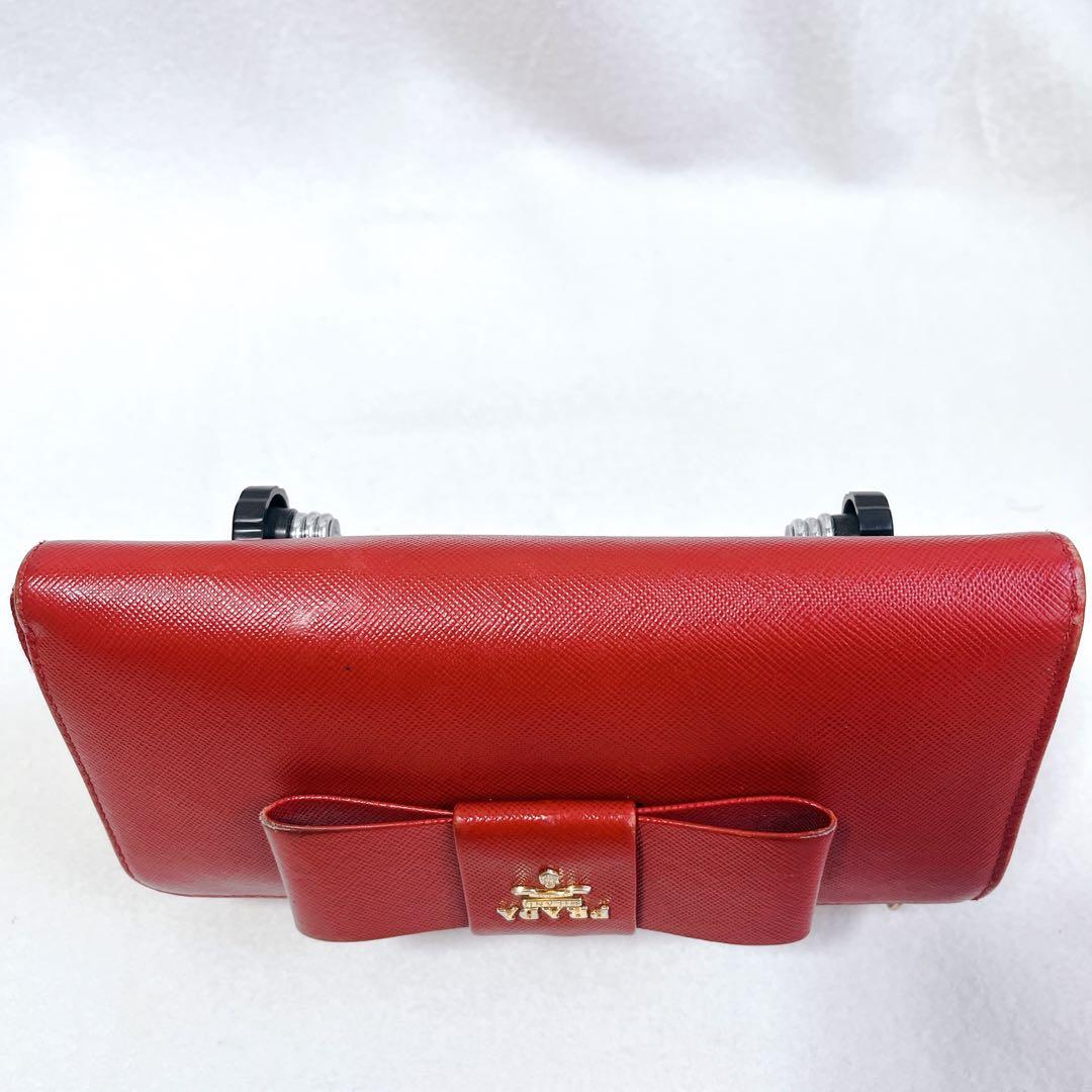 Prada Long Wallet L Red