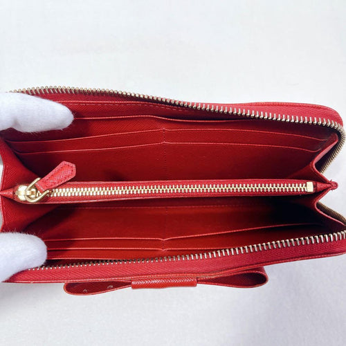 Prada Long Wallet L Red