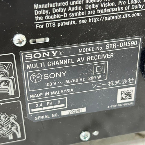 Sony Av Amplifiers Str-Dh590