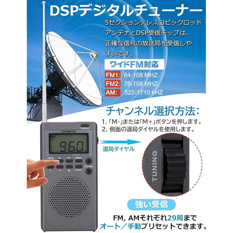 Portable Tv Zhiwhis Fm/Am/ Fm Dsp Zws-903 1