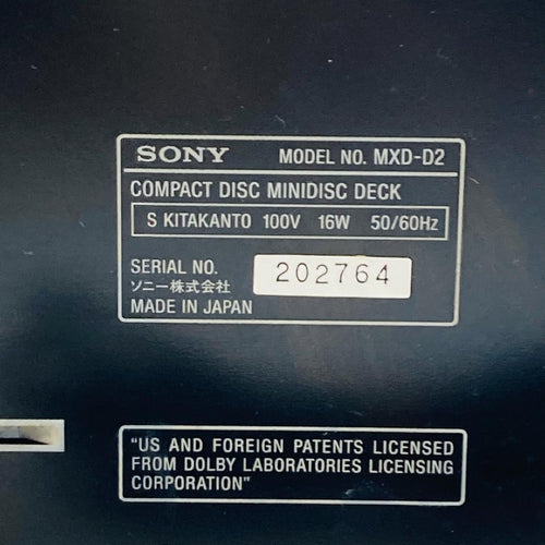 Sony Cd, Md Cassette Decks Cd/Md Mxd-D2 Ok