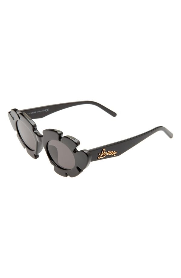 Loewe Sunglasses Tinted Oval Sunglasseshiny Black Smoke
