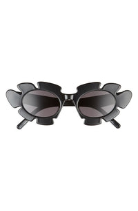 Loewe Sunglasses Tinted Oval Sunglasseshiny Black Smoke