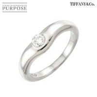 Tiffany Ring Tiffany&Co. 10 1P Pt Curved Band Diamond 90328855