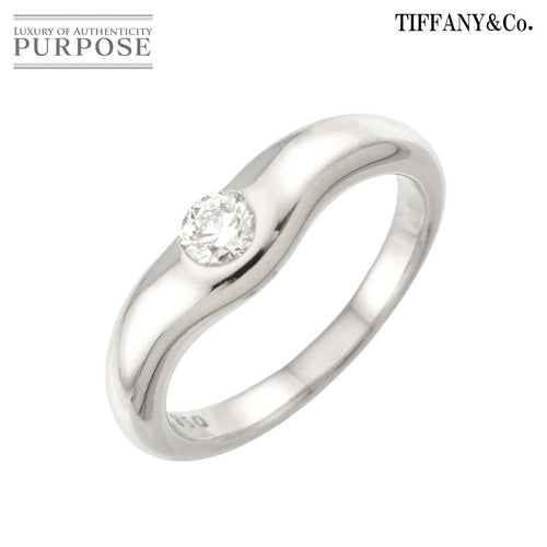 Tiffany Ring Tiffany&Co. 10 1P Pt Curved Band Diamond 90328855