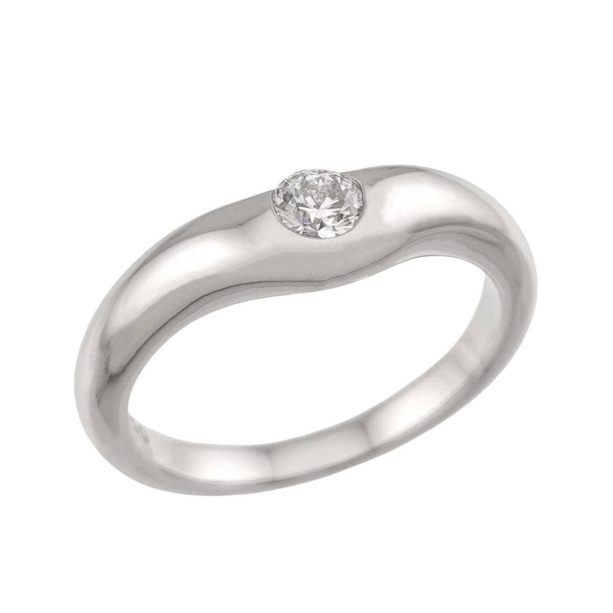 Tiffany Ring Tiffany&Co. 10 1P Pt Curved Band Diamond 90328855