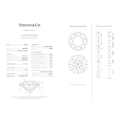Tiffany Ring Tiffany&Co. 0.27Ct 7.5 Pt950 3.2G H/Vs1/3Ex