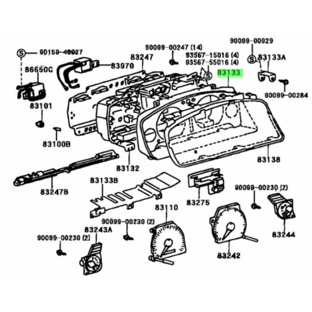 Toyota Others Chaser Cresta Mark 2 Mt Jzx100 V 5 Combination Meter Plate