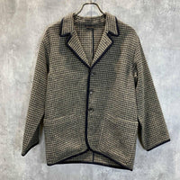 Others 80S Archive Comme Des Garcons Plaid Wool Pajama Shirt Jacket Beige
