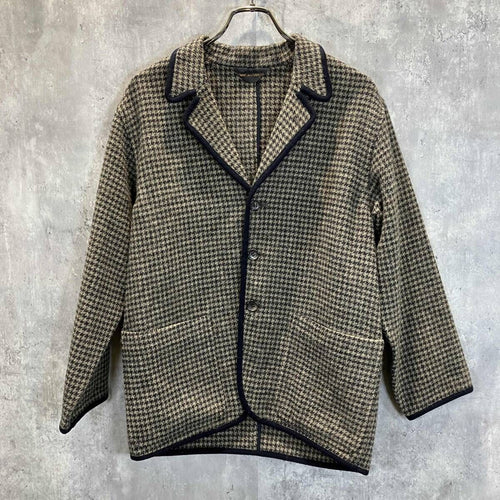 Others 80S Archive Comme Des Garcons Plaid Wool Pajama Shirt Jacket Beige