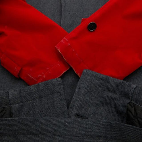 Others Comme Des Garcons 90S Velor Ducking Gray&Red L Gray Red