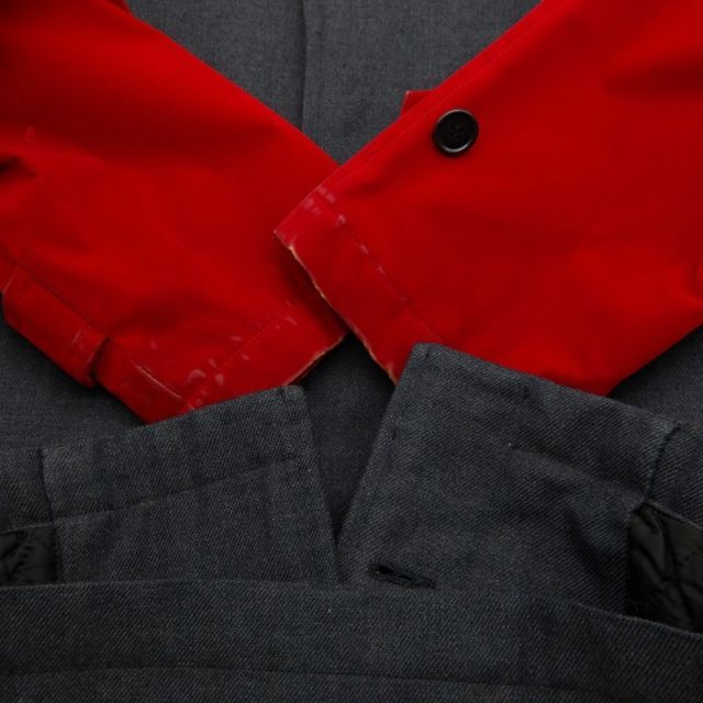 Others Comme Des Garcons 90S Velor Ducking Gray&Red L Gray Red