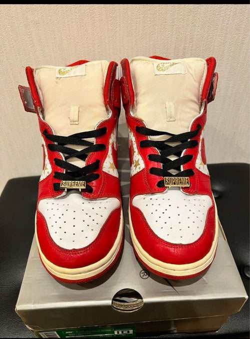 Supreme Sneakers Nike Dunk High Pro Sb White Varsity Red