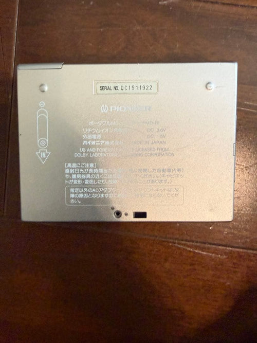 Pioneer Portable Md Players Pmd-R1