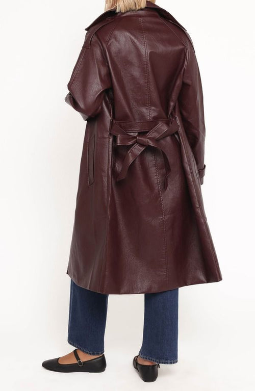 Jumper Blouson Petal Pup Vita Faux Leather Jacket Burgundy