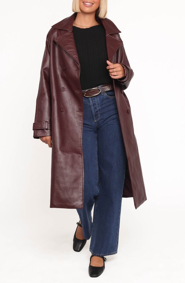 Jumper Blouson Petal Pup Vita Faux Leather Jacket Burgundy