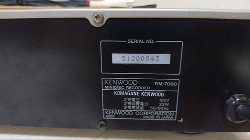 Kenwood Cd, Md Cassette Decks Dm-7080