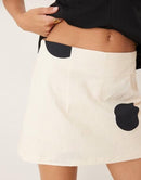 Others Asos Design Linen Look Mini Skort In Large Scale Polka Dot