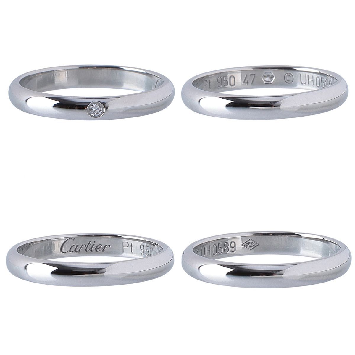 Cartier Ring 1895 1Pd #47 Pt950 26531
